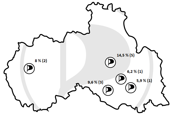 Mapa výsledků komunálních voleb